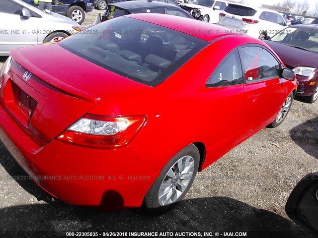 2HGFG12929H531508 - 2009 HONDA CIVIC EXL RED photo 4