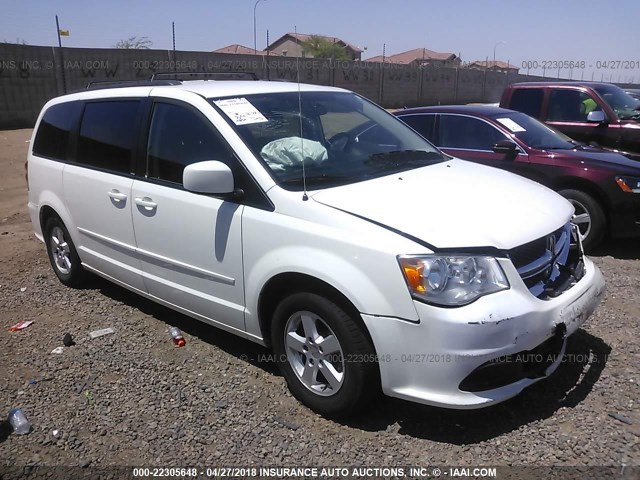 2C4RDGCG9CR112321 - 2012 DODGE GRAND CARAVAN SXT WHITE photo 1