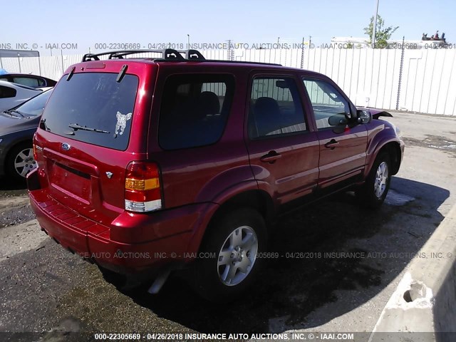 1FMCU04156KB78578 - 2006 FORD ESCAPE LIMITED RED photo 4