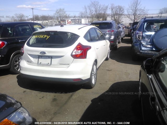 1FADP3N24DL258234 - 2013 FORD FOCUS TITANIUM WHITE photo 4