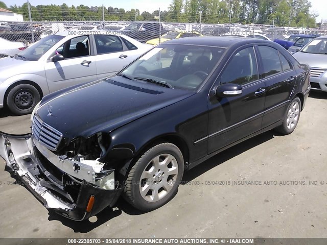 WDBRF81J15F709891 - 2005 MERCEDES-BENZ C 240 4MATIC BLACK photo 2