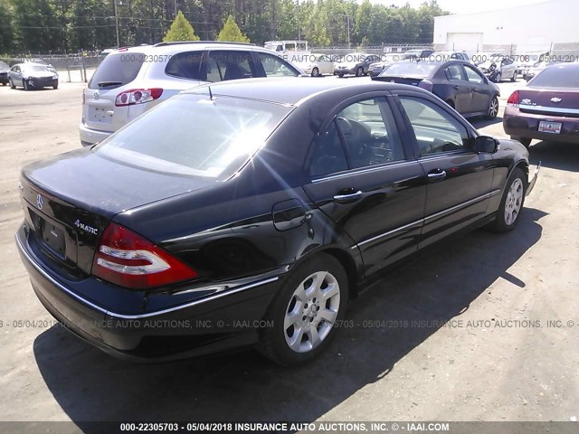 WDBRF81J15F709891 - 2005 MERCEDES-BENZ C 240 4MATIC BLACK photo 4