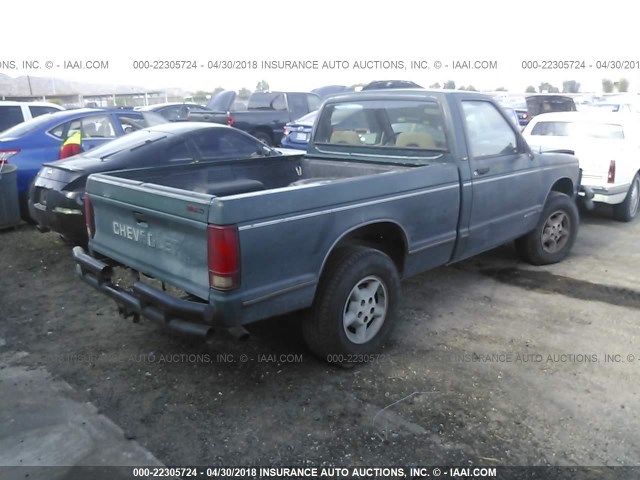 1GCCT14Z5P8121721 - 1993 CHEVROLET S TRUCK S10 GREEN photo 4