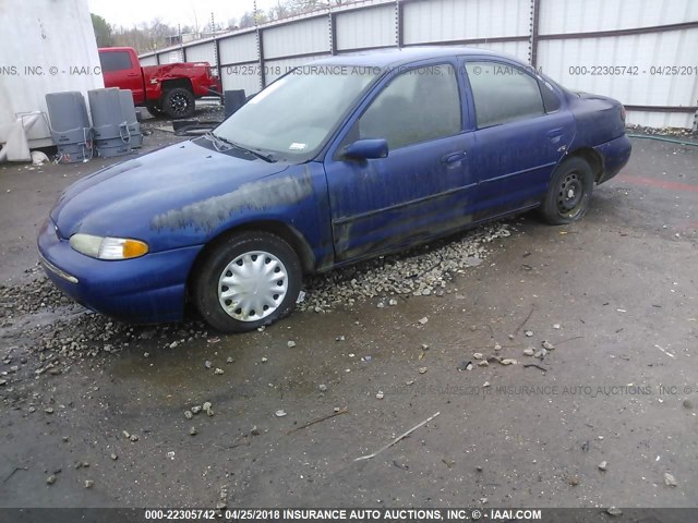 1FALP6539SK229529 - 1995 FORD CONTOUR GL BLUE photo 2