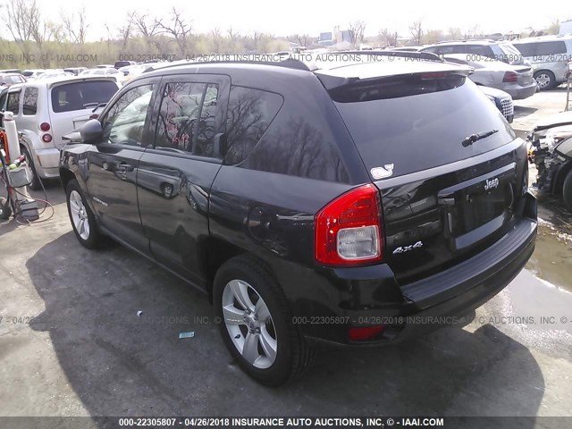 1C4NJDBB4CD517792 - 2012 JEEP COMPASS SPORT BLACK photo 3