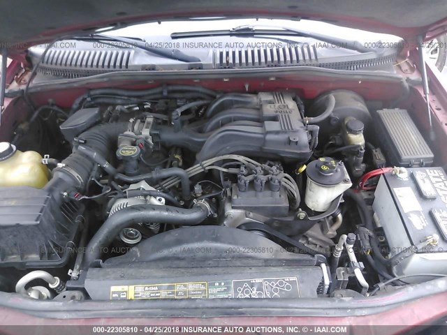 1FMZU72K74UB38325 - 2004 FORD EXPLORER XLS/XLS SPORT RED photo 10