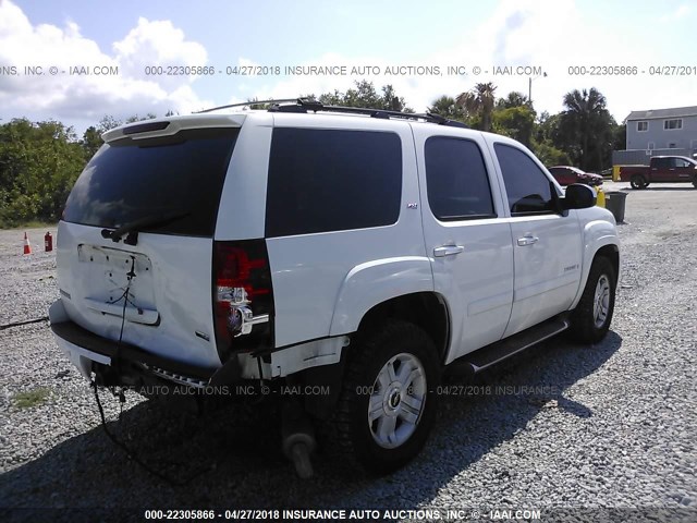 1GNFK13077R379520 - 2007 CHEVROLET TAHOE K1500 WHITE photo 4