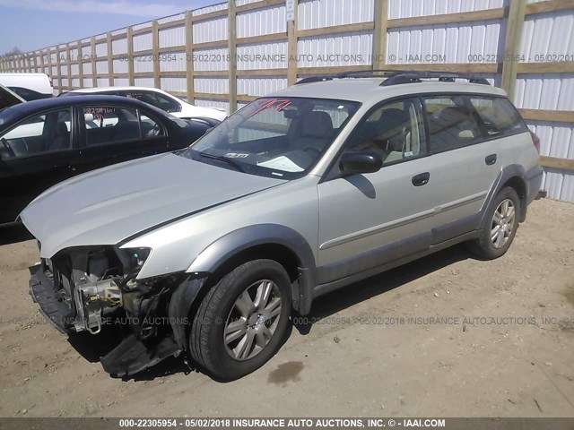 4S4BP61C657338996 - 2005 SUBARU LEGACY OUTBACK 2.5I GRAY photo 2