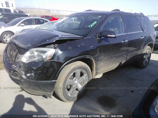 1GKLVMED0AJ186799 - 2010 GMC ACADIA SLT-1 BLACK photo 2