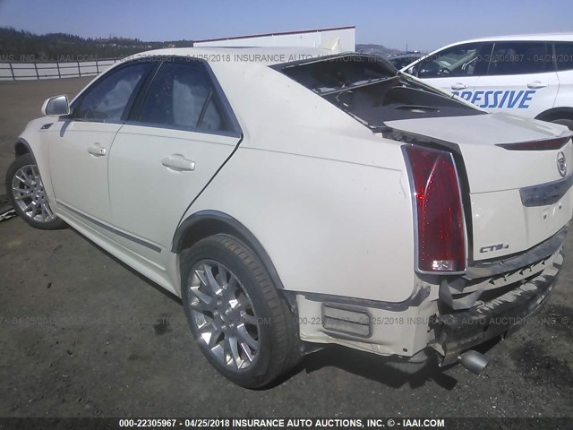 1G6DS5ED6B0153105 - 2011 CADILLAC CTS PREMIUM COLLECTION WHITE photo 3