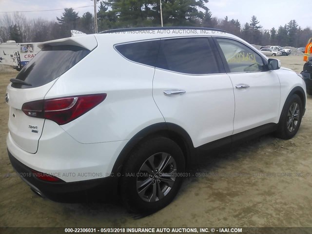 5XYZUDLB4DG107519 - 2013 HYUNDAI SANTA FE SPORT  WHITE photo 4