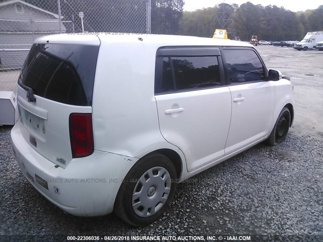 JTLKE50E481048310 - 2008 TOYOTA SCION XB WHITE photo 4