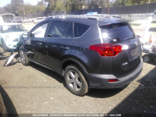 2T3WFREV1FW191398 - 2015 TOYOTA RAV4 XLE GRAY photo 3