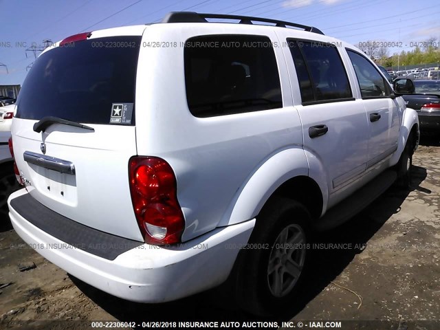 1D4HB48NX5F602657 - 2005 DODGE DURANGO SLT WHITE photo 4