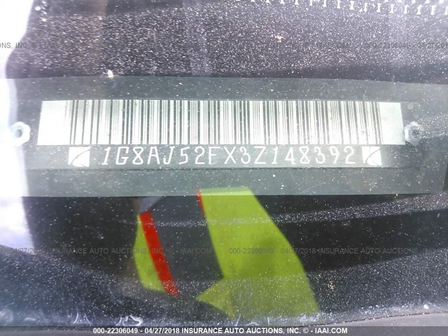 1G8AJ52FX3Z148392 - 2003 SATURN ION LEVEL 2 Ağ foto 9