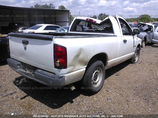 1D7HA16K78J148172 - 2008 DODGE RAM 1500 ST WHITE photo 4