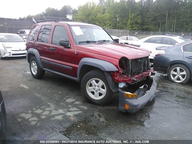 1J4GK48K97W685493 - 2007 JEEP LIBERTY SPORT RED photo 1