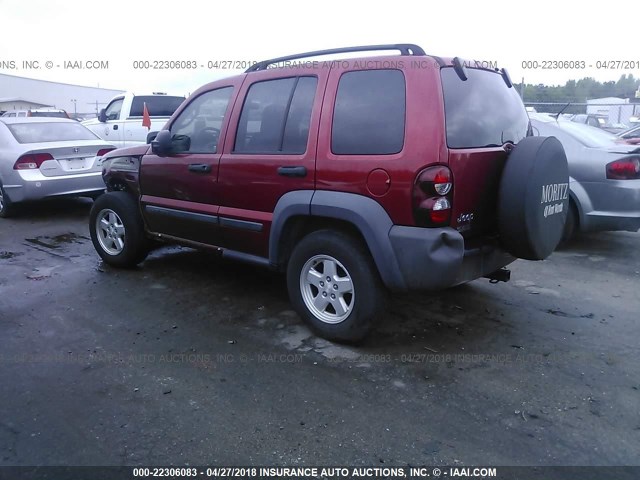1J4GK48K97W685493 - 2007 JEEP LIBERTY SPORT 红色 照片 3
