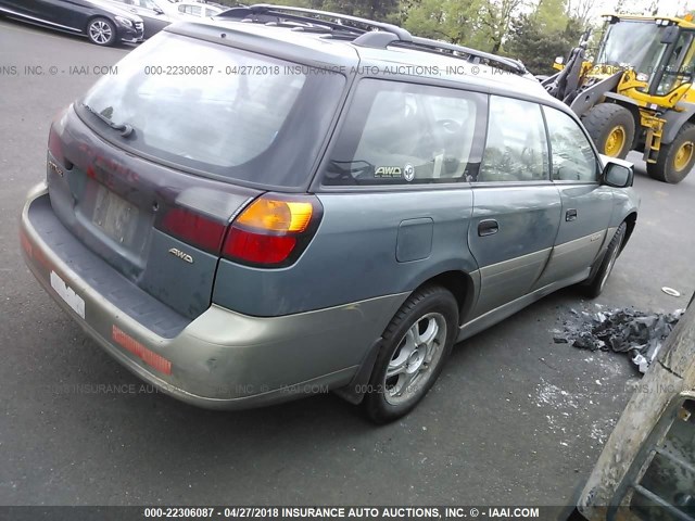 4S3BH6653Y7636258 - 2000 SUBARU LEGACY OUTBACK GREEN photo 4