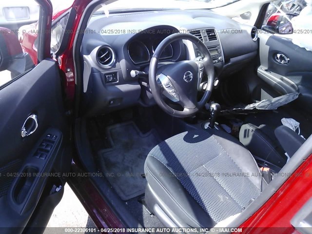 3N1CE2CP8EL376767 - 2014 NISSAN VERSA NOTE S/S PLUS/SV/SL RED photo 5