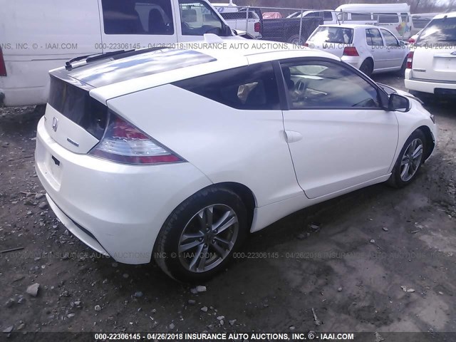 JHMZF1D4XDS003991 - 2013 HONDA CR-Z WHITE photo 4