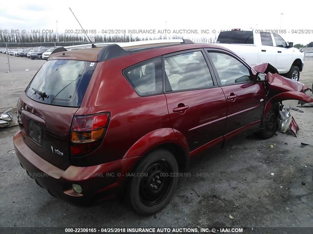 5Y2SL63845Z433957 - 2005 PONTIAC VIBE RED photo 4