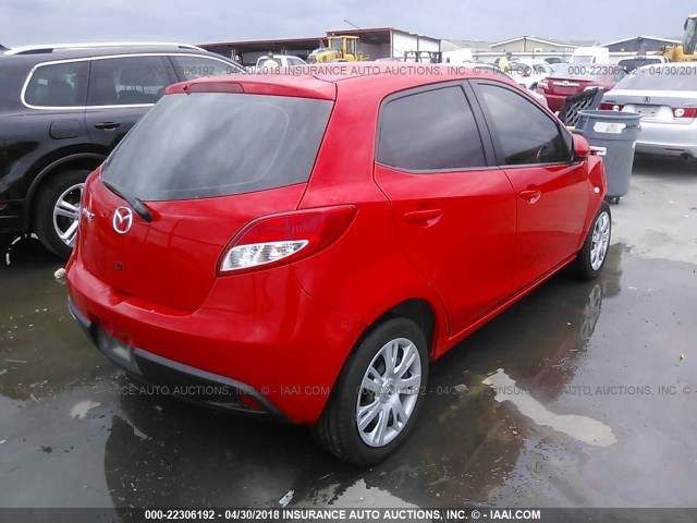 JM1DE1KZ1E0179077 - 2014 MAZDA MAZDA2 SPORT RED photo 4