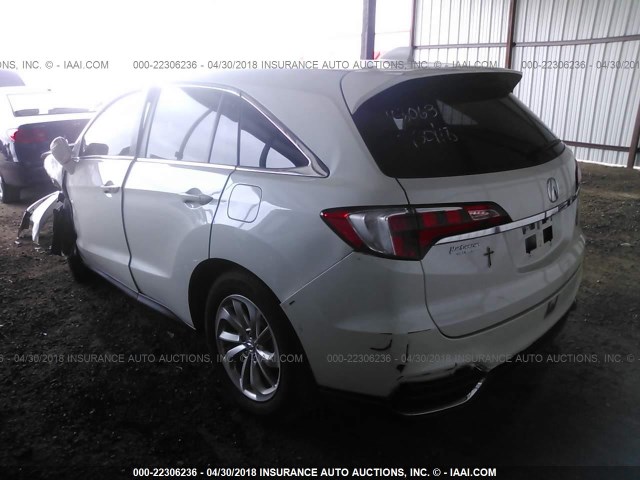 5J8TB3H31HL022155 - 2017 ACURA RDX WHITE photo 3