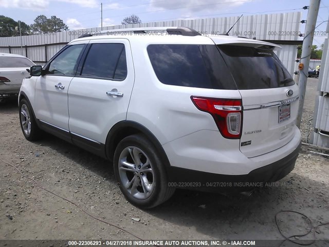 1FM5K7F86EGA67699 - 2014 FORD EXPLORER LIMITED თეთრი ფოტო 3