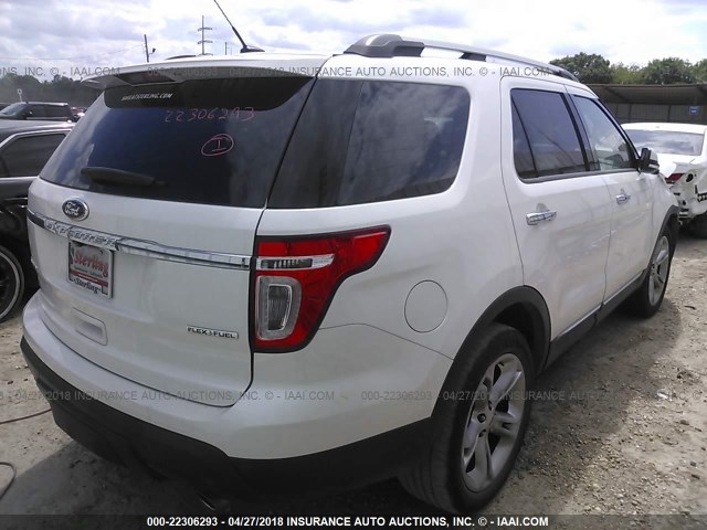 1FM5K7F86EGA67699 - 2014 FORD EXPLORER LIMITED WHITE photo 4