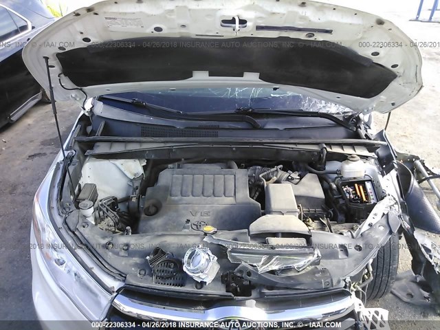 5TDKKRFH8ES007870 - 2014 TOYOTA HIGHLANDER XLE თეთრი ფოტო 10
