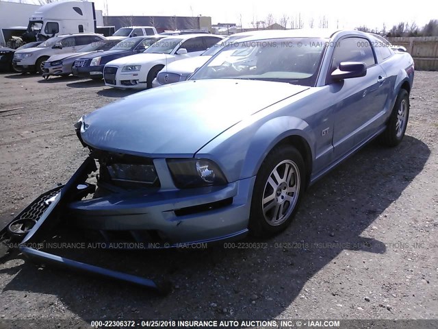 1ZVFT82H965192059 - 2006 FORD MUSTANG GT BLUE photo 2
