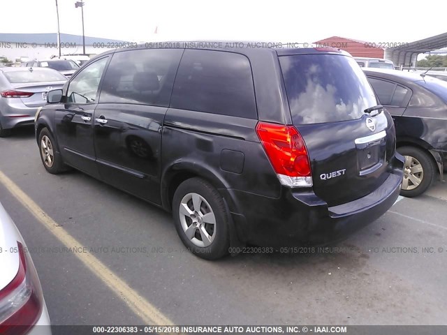 5N1BV28U98N105420 - 2008 NISSAN QUEST S/SE/SL BLACK photo 3