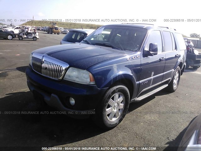 5LMEU68H55ZJ00291 - 2005 LINCOLN AVIATOR 蓝色 照片 2