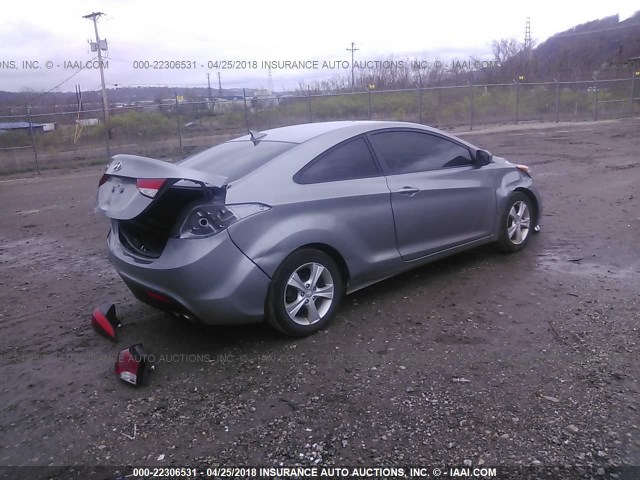 KMHDH6AE5DU009472 - 2013 HYUNDAI ELANTRA COUPE GS/SE GRAY photo 4