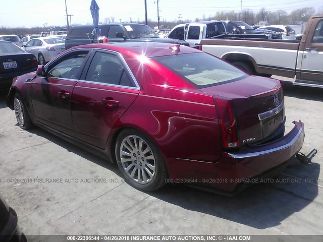 1G6DL5ED3B0131320 - 2011 CADILLAC CTS PERFORMANCE COLLECTION RED photo 3