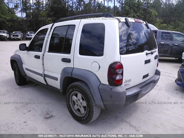 1J4GK48K16W123196 - 2006 JEEP LIBERTY SPORT WHITE photo 3