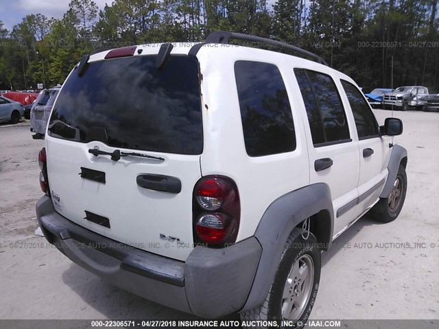 1J4GK48K16W123196 - 2006 JEEP LIBERTY SPORT 白色 照片 4