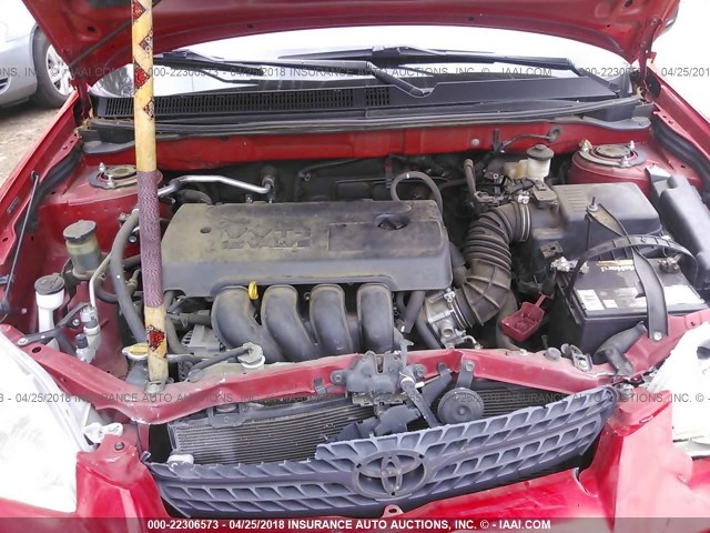 2T1KR32E16C621612 - 2006 TOYOTA COROLLA MATRIX XR RED photo 10