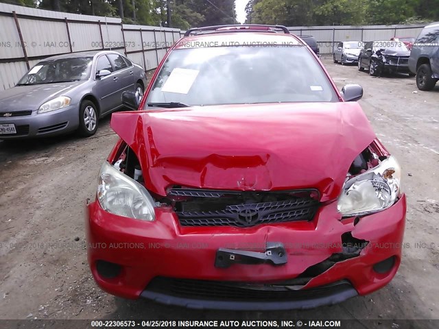 2T1KR32E16C621612 - 2006 TOYOTA COROLLA MATRIX XR RED photo 6