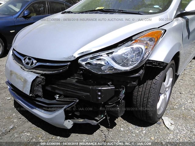 5NPDH4AE4DH326484 - 2013 HYUNDAI ELANTRA GLS/LIMITED SILVER photo 6