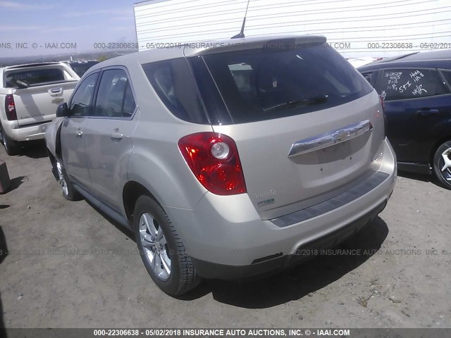 2GNALBEK5C1231915 - 2012 CHEVROLET EQUINOX LS TAN photo 3