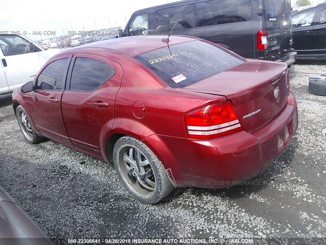 1B3LC56K78N567221 - 2008 DODGE AVENGER SXT RED photo 3