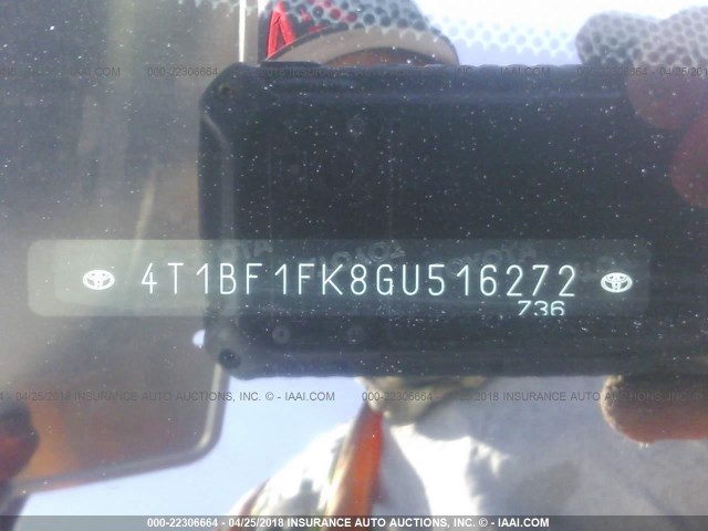 4T1BF1FK8GU516272 - 2016 TOYOTA CAMRY LE/XLE/SE/XSE SILVER photo 9