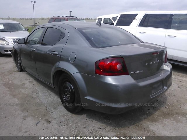 1C3CDZAB2CN276634 - 2012 DODGE AVENGER SE GRAY photo 3