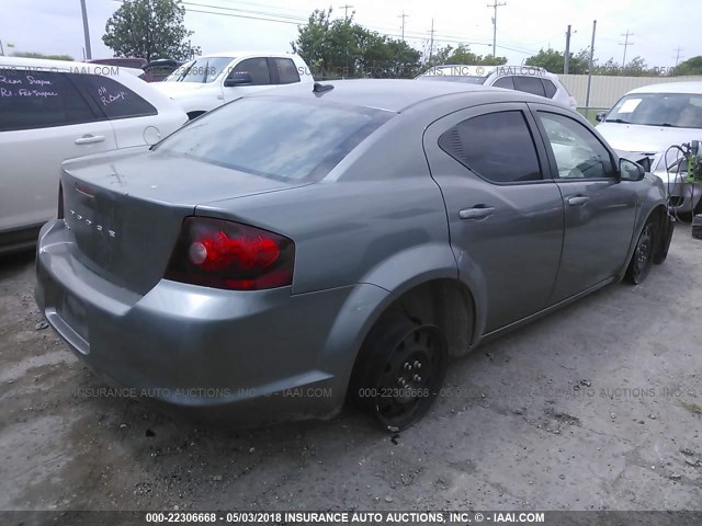 1C3CDZAB2CN276634 - 2012 DODGE AVENGER SE GRAY photo 4