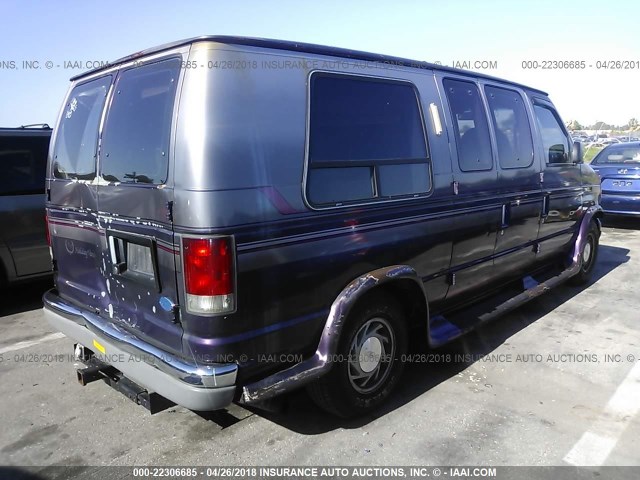 1FDEE14L1VHB61978 - 1997 FORD ECONOLINE E150 VAN PURPLE photo 4