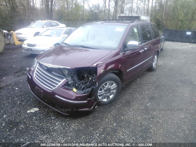 2A8HR64X38R689836 - 2008 CHRYSLER TOWN & COUNTRY LIMITED RED photo 2