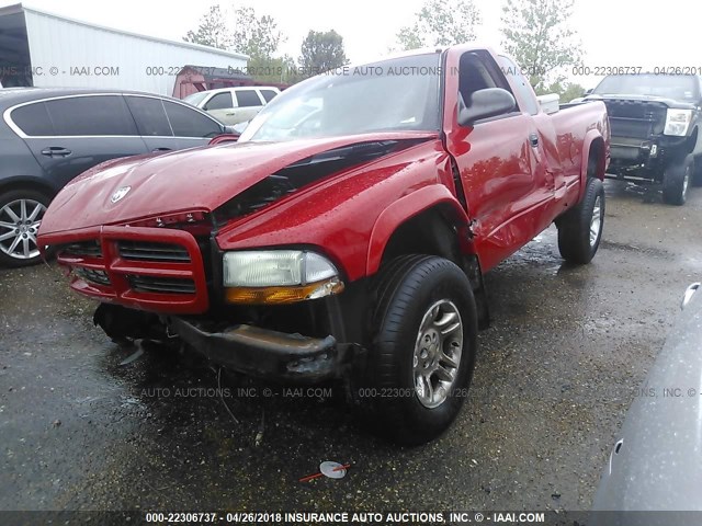 1D7HG32N73S267238 - 2003 DODGE DAKOTA SPORT RED photo 2