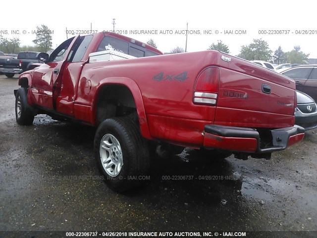 1D7HG32N73S267238 - 2003 DODGE DAKOTA SPORT RED photo 3